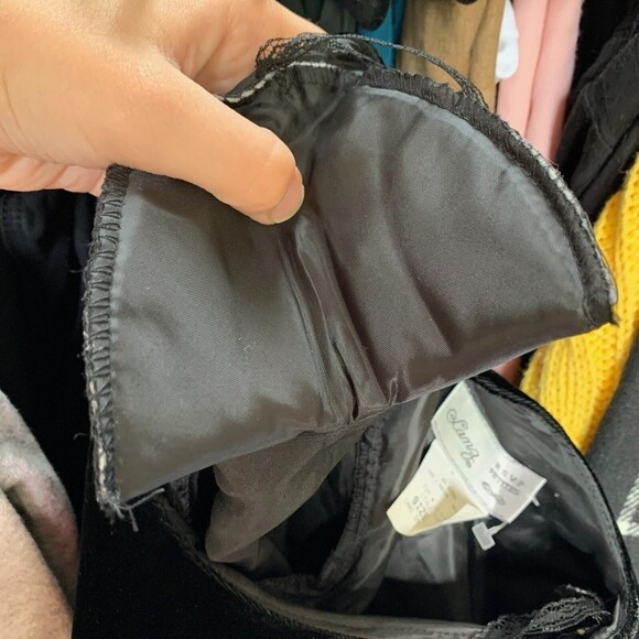 Lang Dress Women’s 4 Black Velvet Long Sleeve Mini Dress Shoulder Pads - Picture 12 of 12